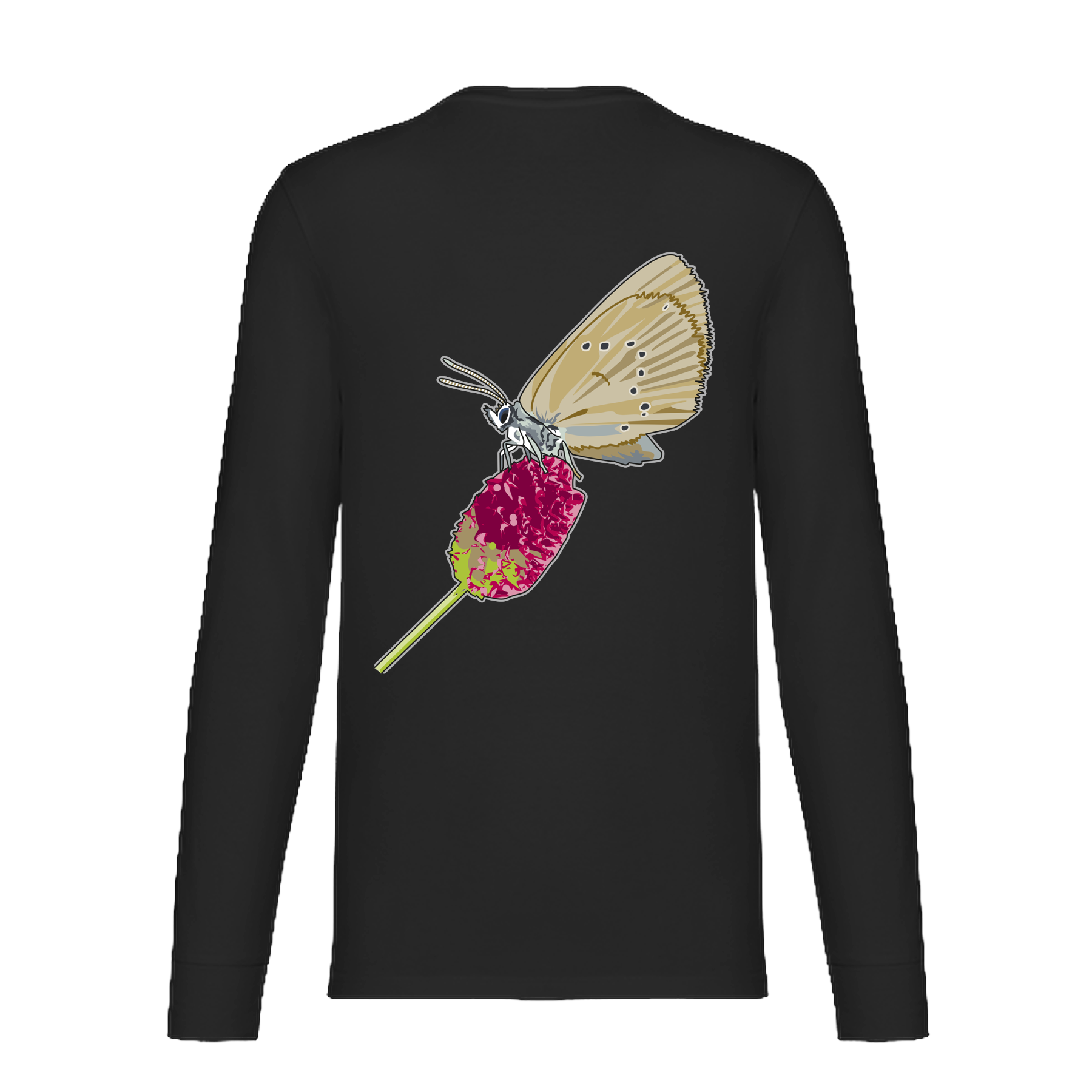 Dunkler Wiesenknopf-Ameisenbläuling Bio Unisex Longsleeve Backprint
