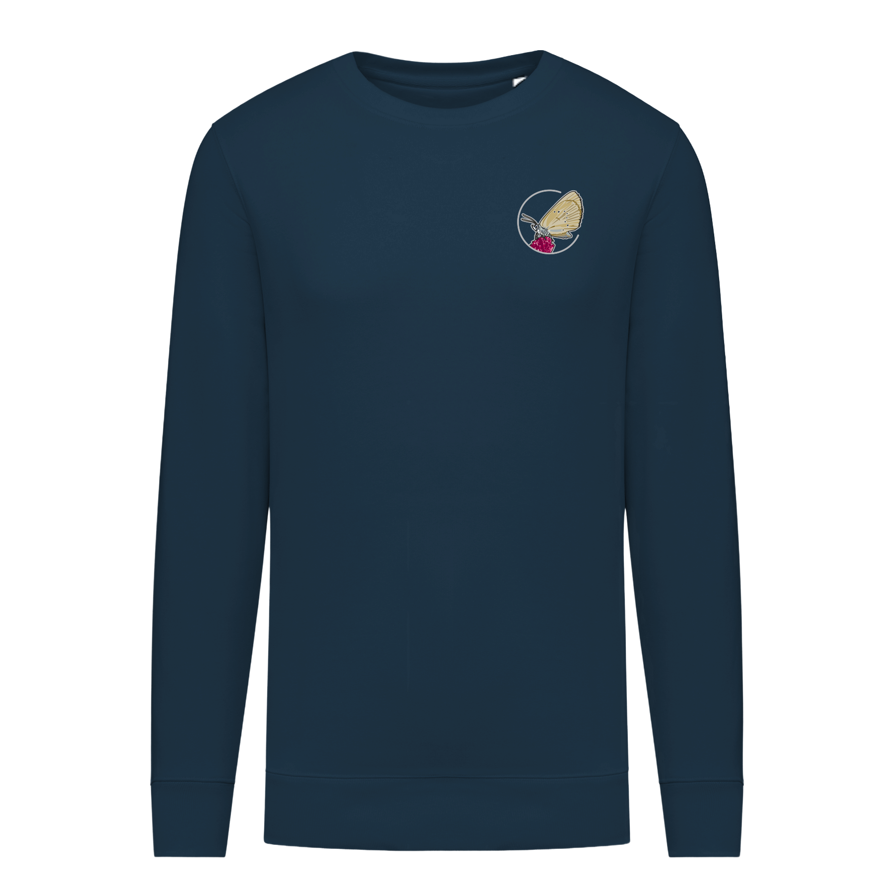 Dunkler Wiesenknopf-Ameisenbläuling Bio Männer Sweatshirt Backprint
