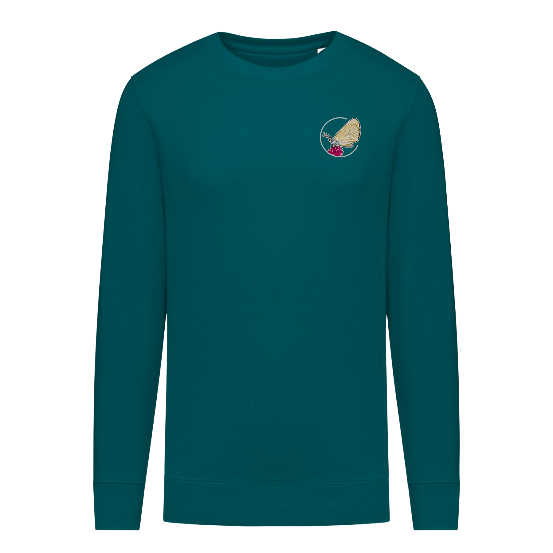 Dunkler Wiesenknopf-Ameisenbläuling Bio Männer Sweatshirt Backprint