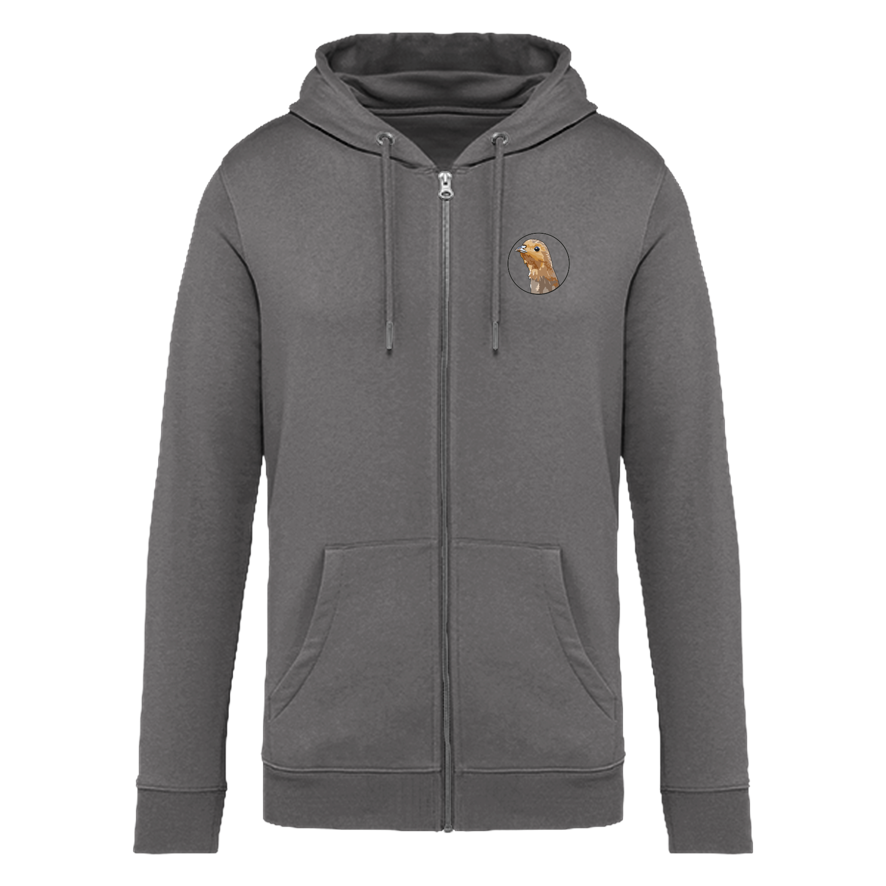 Rebhuhn Bio Unisex Zip-Hoodie Backprint