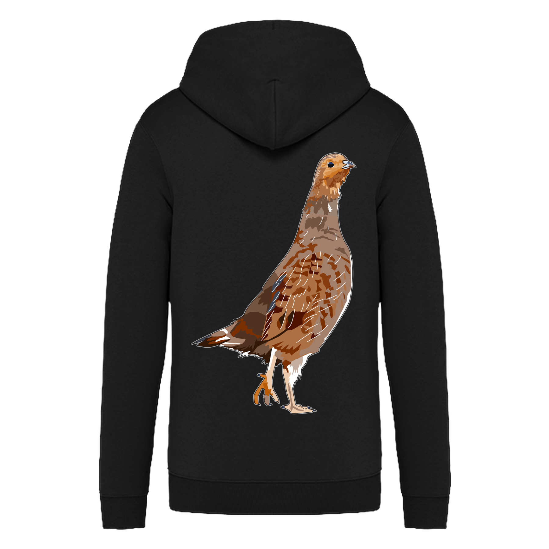 Rebhuhn Bio Unisex Zip-Hoodie Backprint