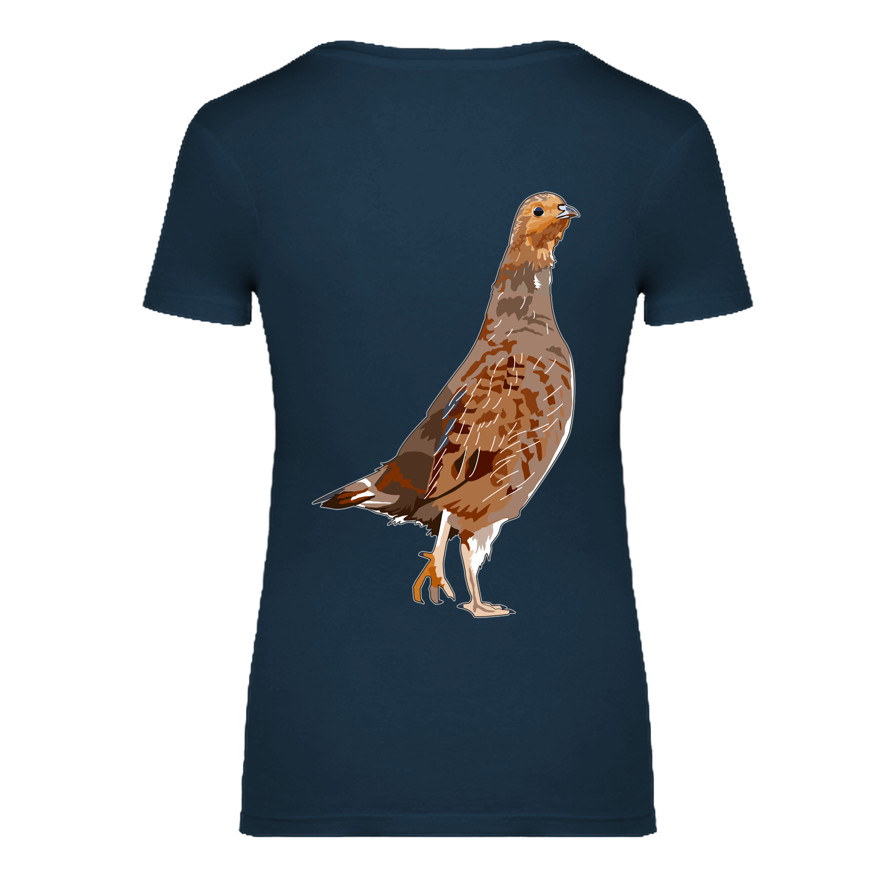 Rebhuhn Bio Frauen T-Shirt Backprint