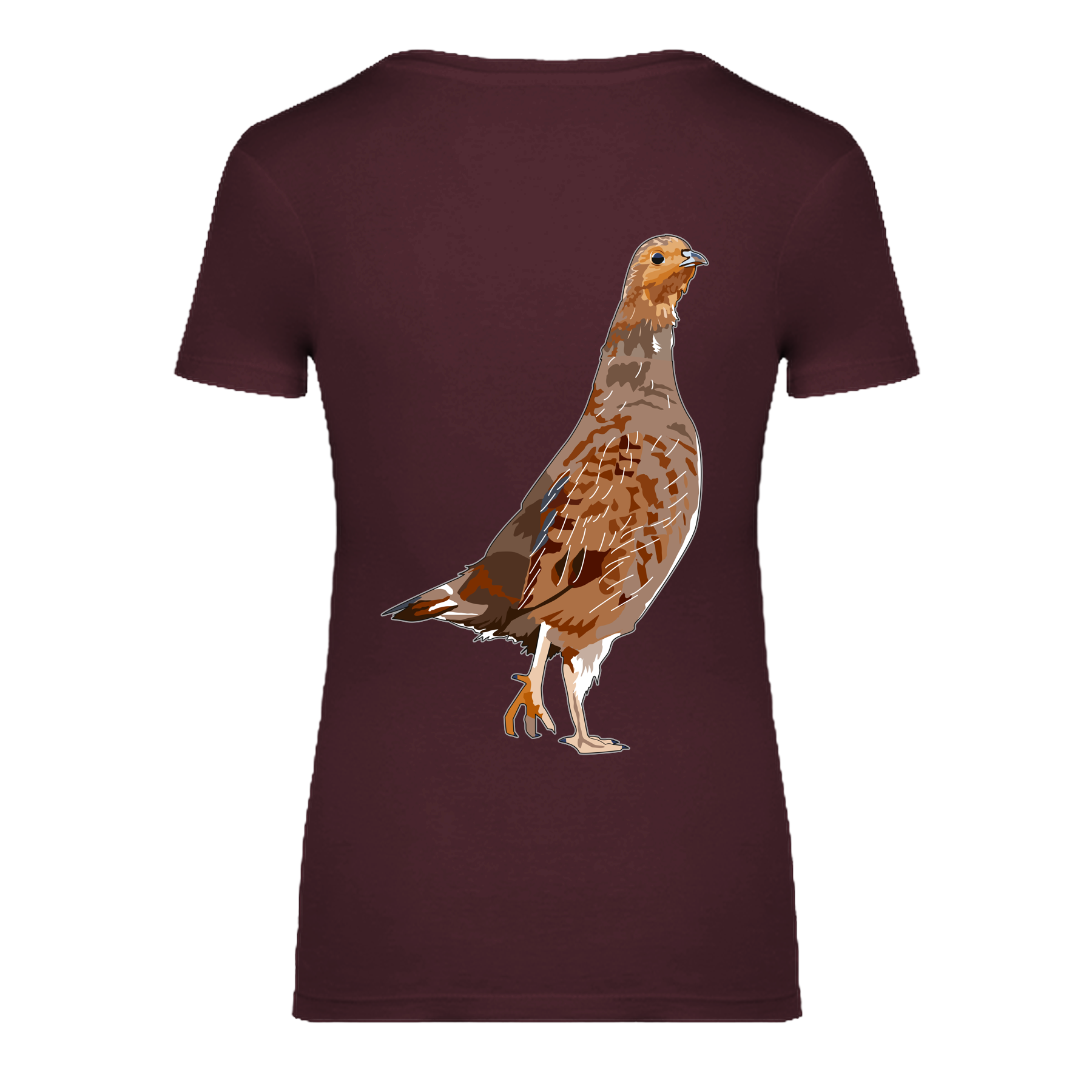 Rebhuhn Bio Frauen T-Shirt Backprint