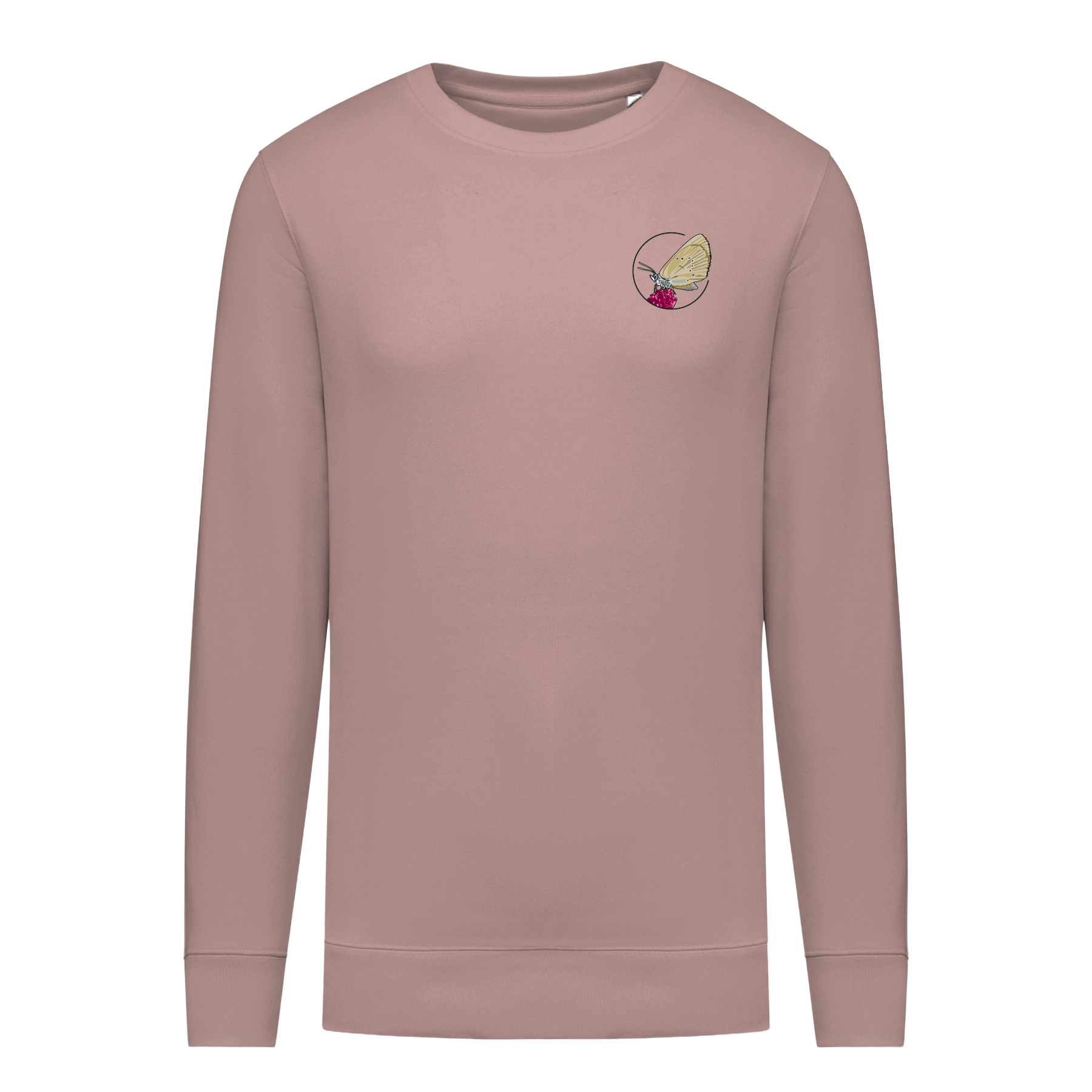 Dunkler Wiesenknopf-Ameisenbläuling Bio Unisex Sweatshirt Backprint