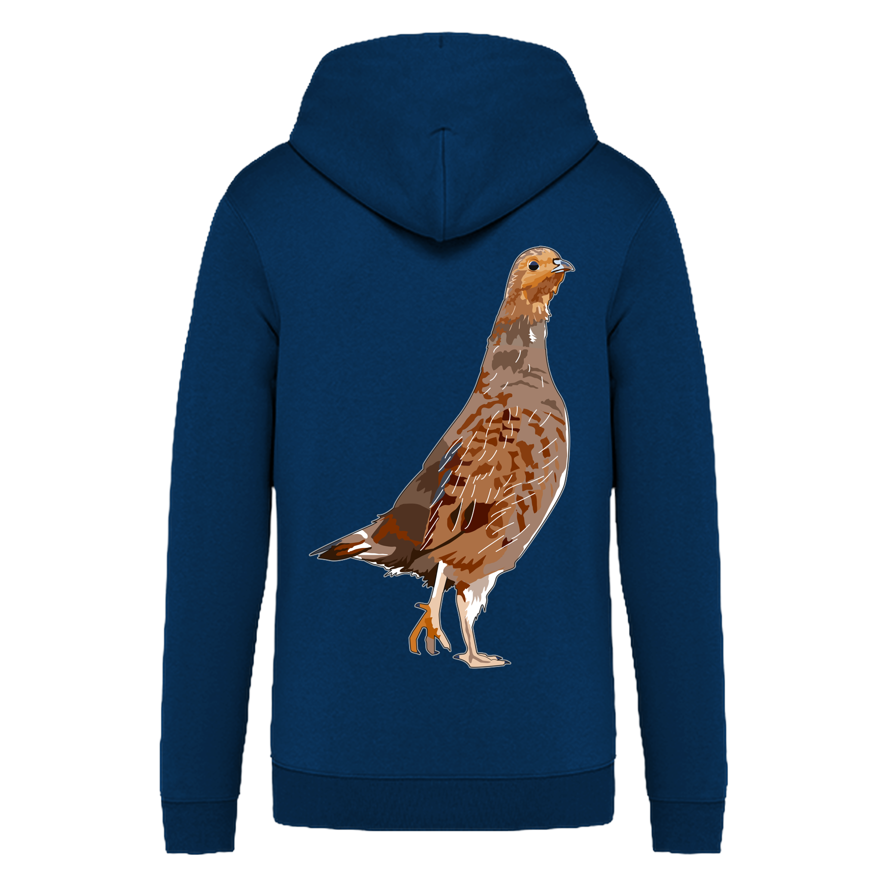 Rebhuhn Bio Unisex Zip-Hoodie Backprint