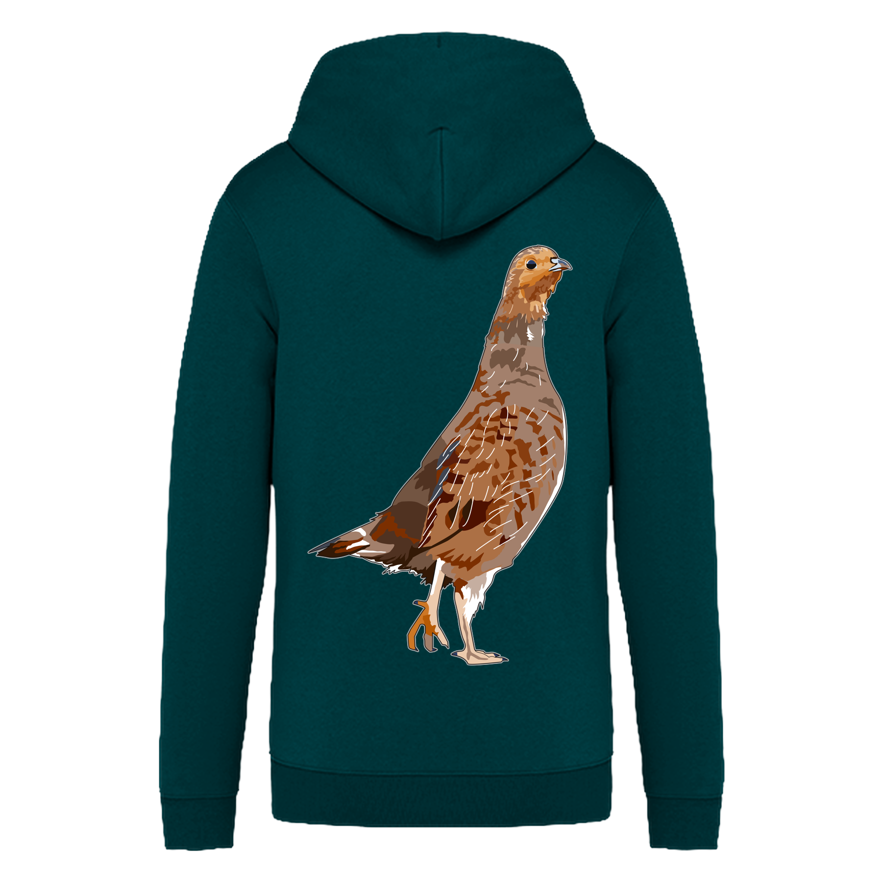 Rebhuhn Bio Unisex Zip-Hoodie Backprint