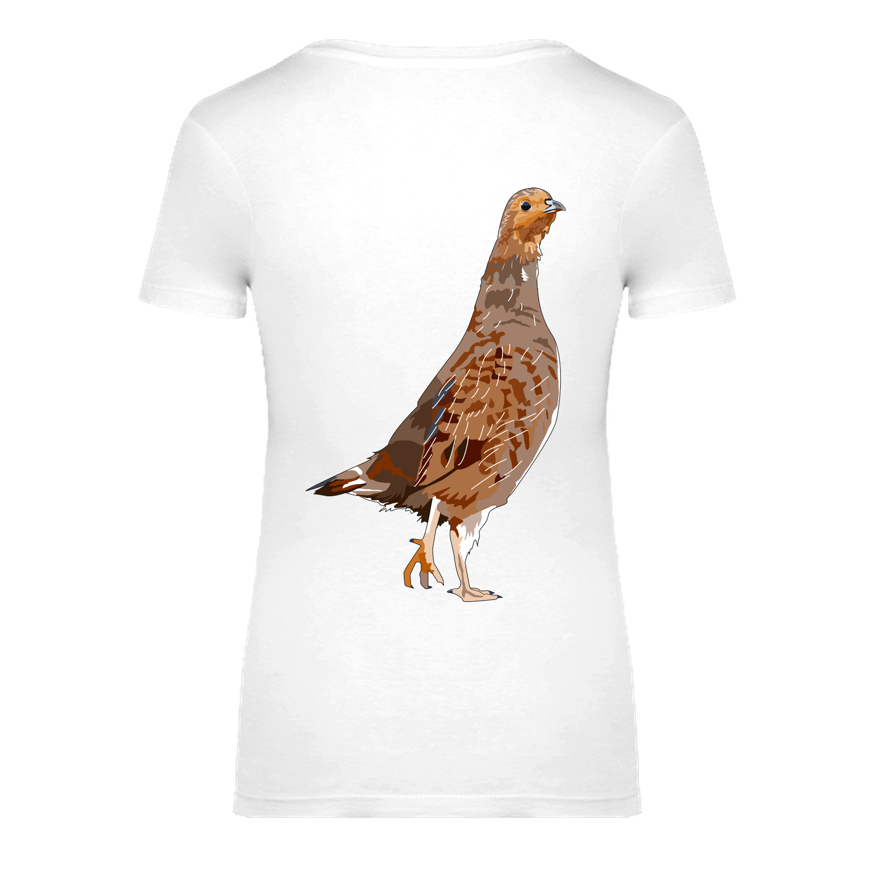 Rebhuhn Bio Frauen T-Shirt Backprint