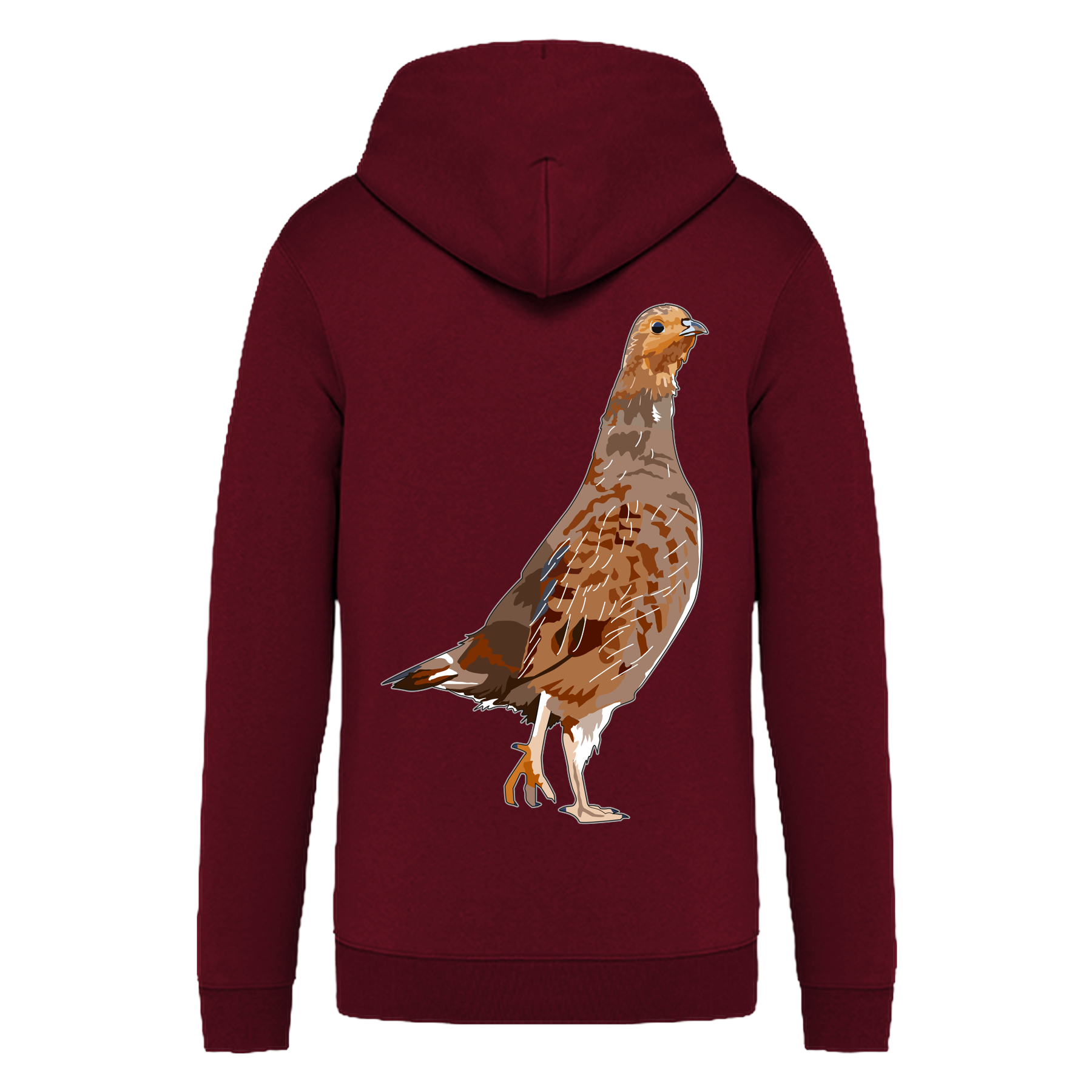 Rebhuhn Bio Unisex Zip-Hoodie Backprint