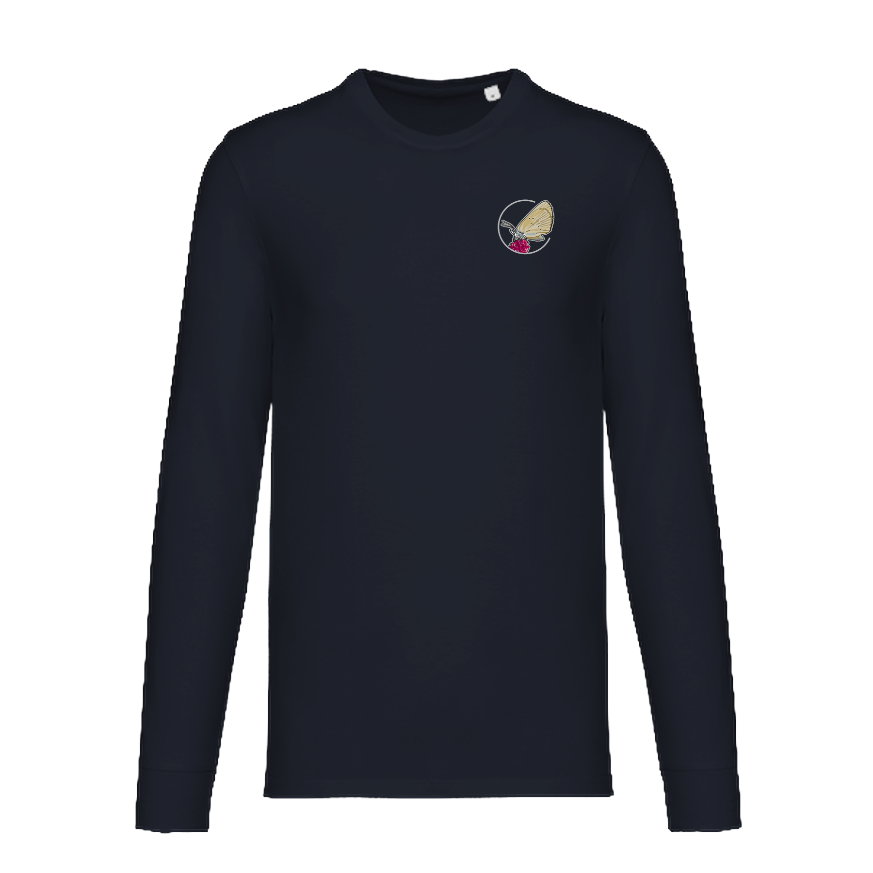 Dunkler Wiesenknopf-Ameisenbläuling Bio Unisex Longsleeve Backprint