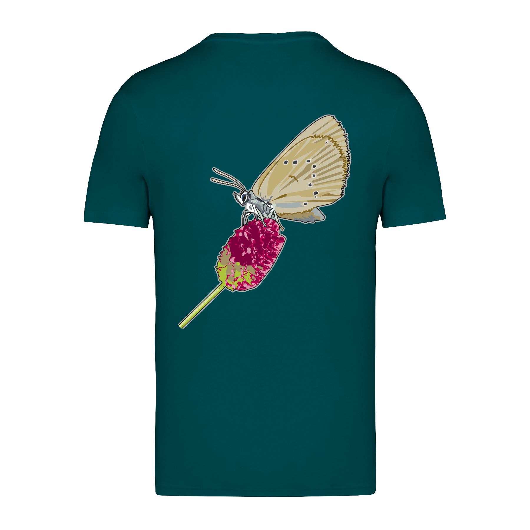 Dunkler Wiesenknopf-Ameisenbläuling Bio Männer T-Shirt Backprint