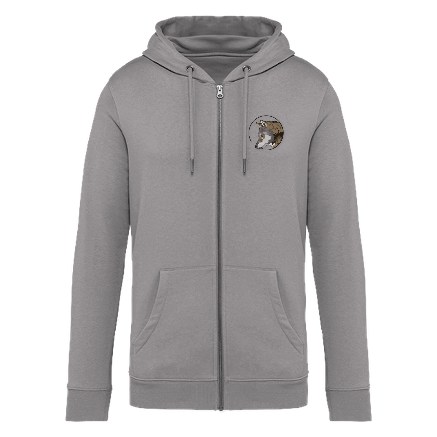 Eurasischer Grauwolf Bio Unisex Zip-Hoodie
