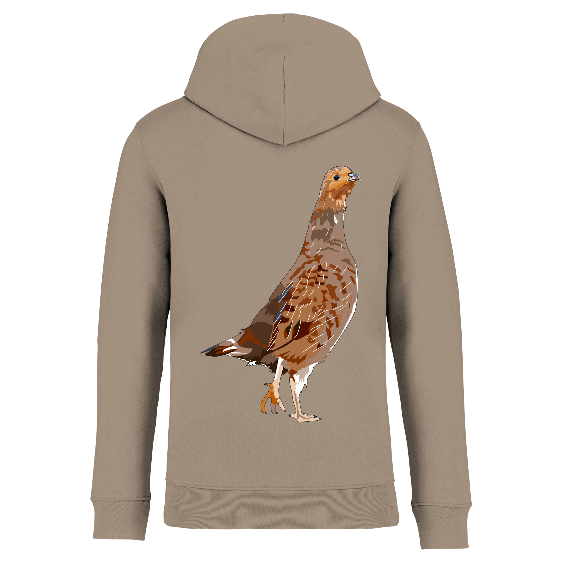 Rebhuhn Bio Männer Hoodie Backprint