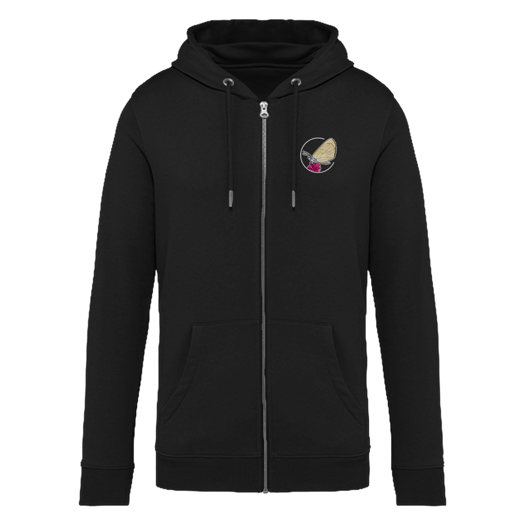 Dunkler Wiesenknopf-Ameisenbläuling Bio Unisex Zip-Hoodie