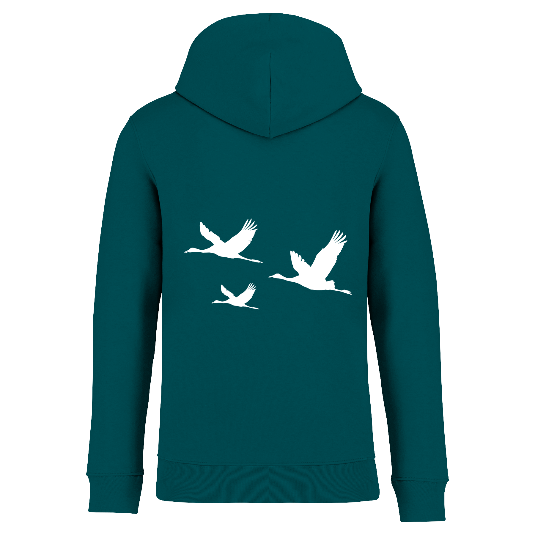 Kranich Bio Männer Hoodie Backprint