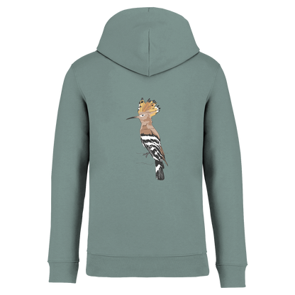 Wiedehopf Bio Unisex Hoodie Backprint