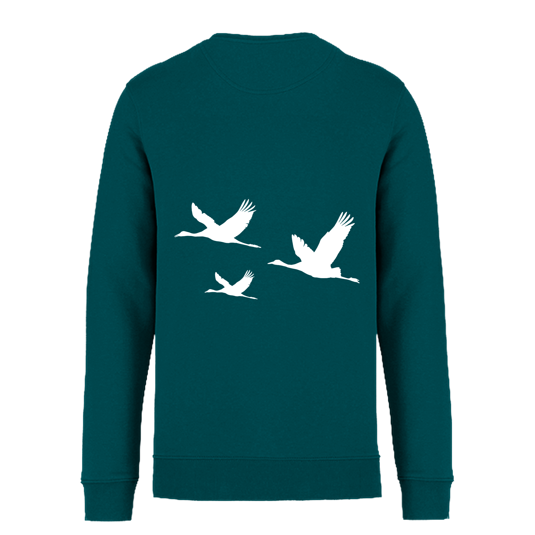 Kranich Bio Männer Sweatshirt Backprint