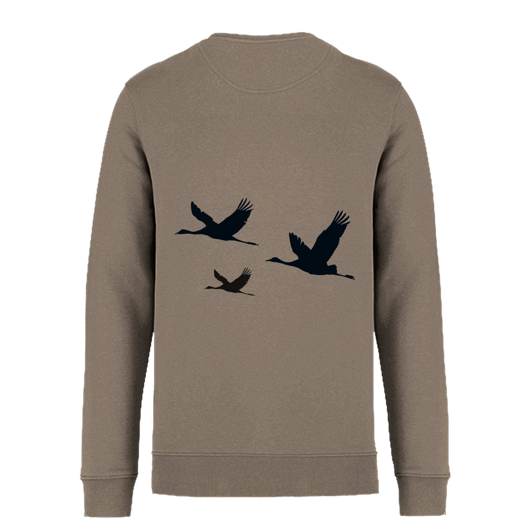 Kranich Bio Männer Sweatshirt Backprint