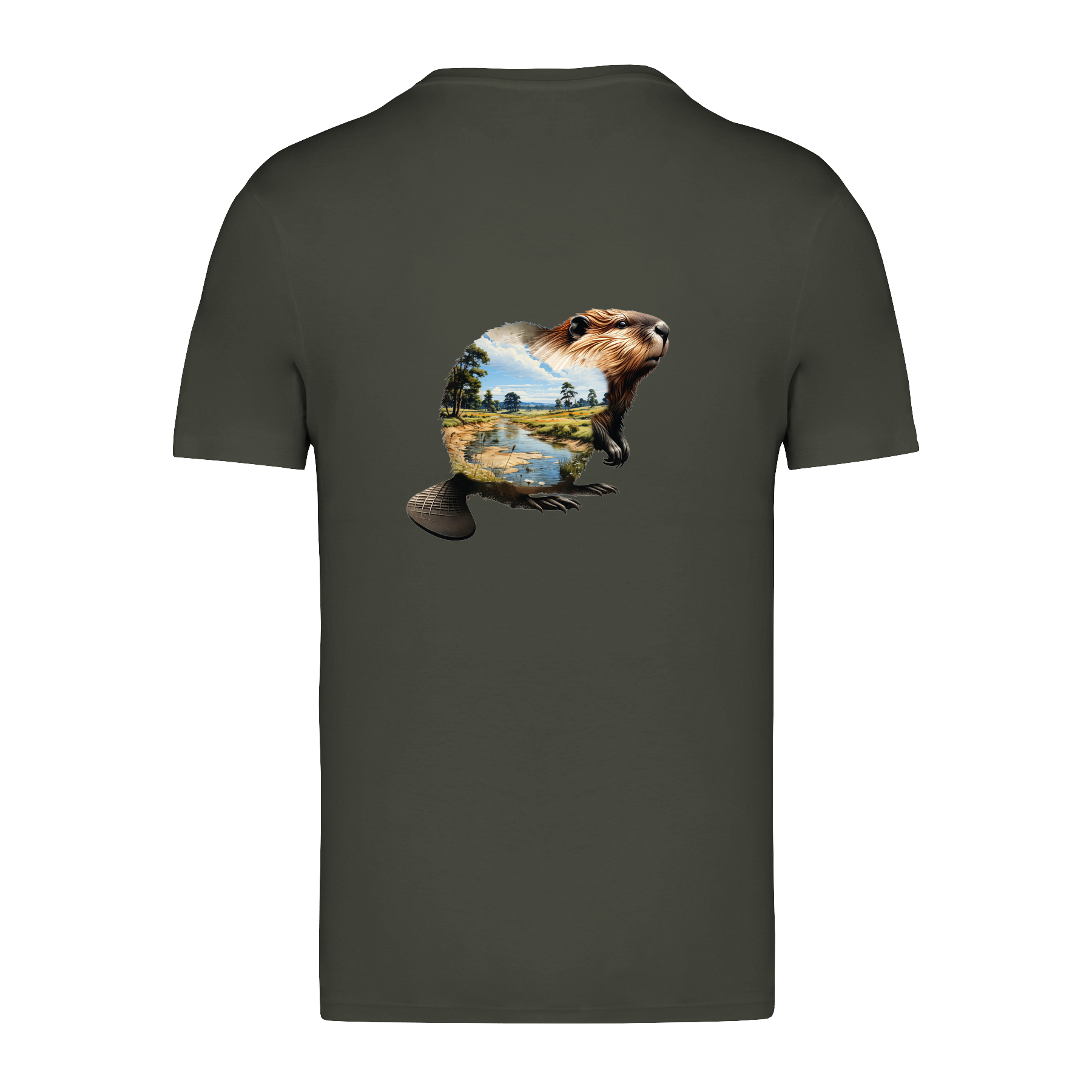 Biber Bio Männer T-Shirt Backprint