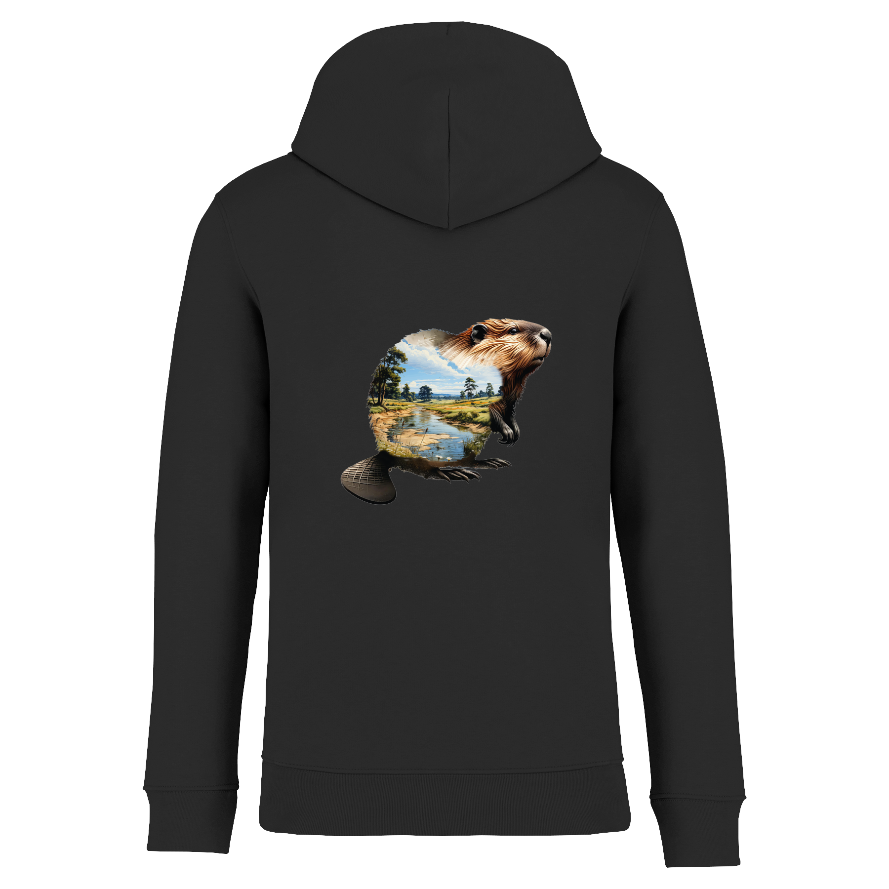 Biber Bio Männer Hoodie Backprint