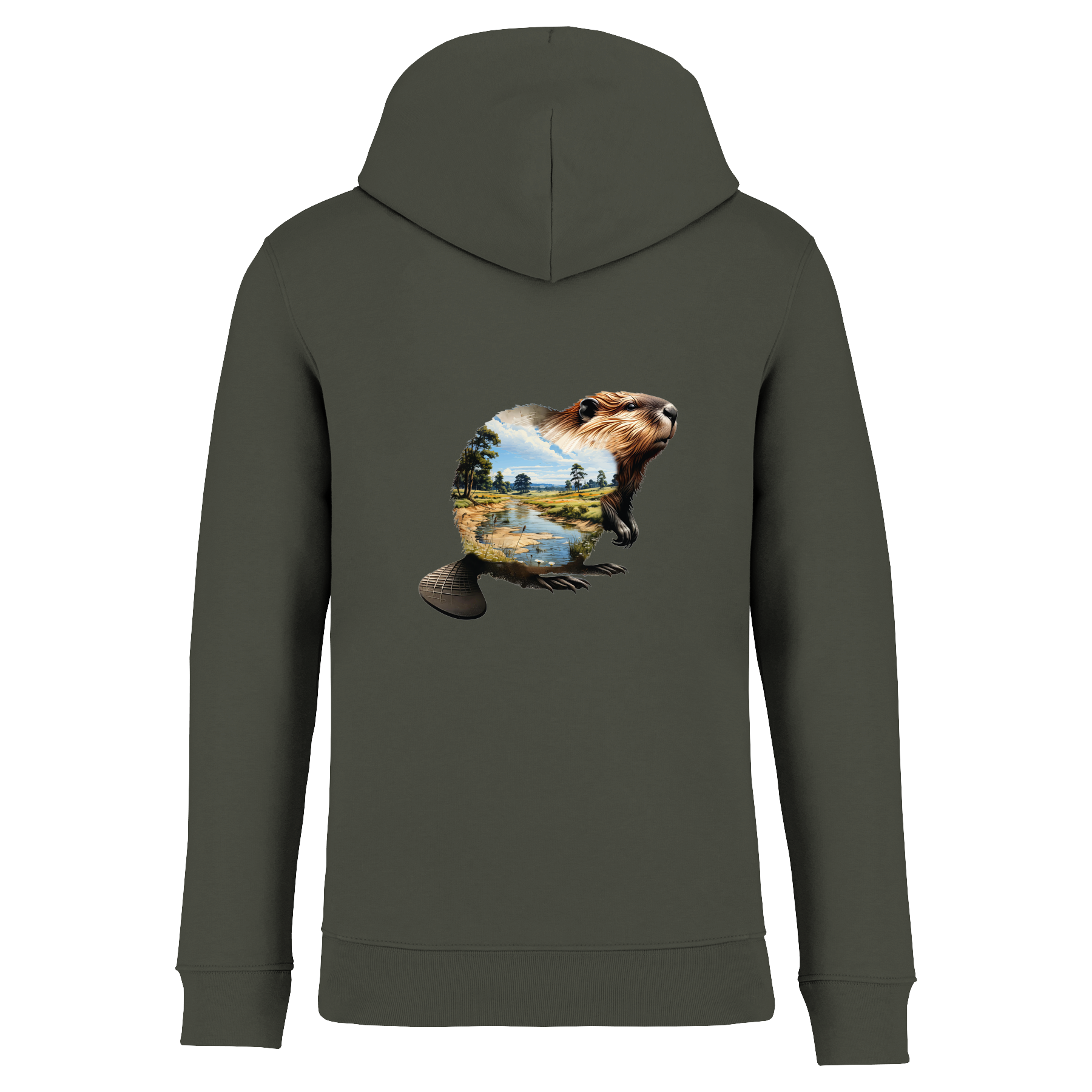 Biber Bio Männer Hoodie Backprint