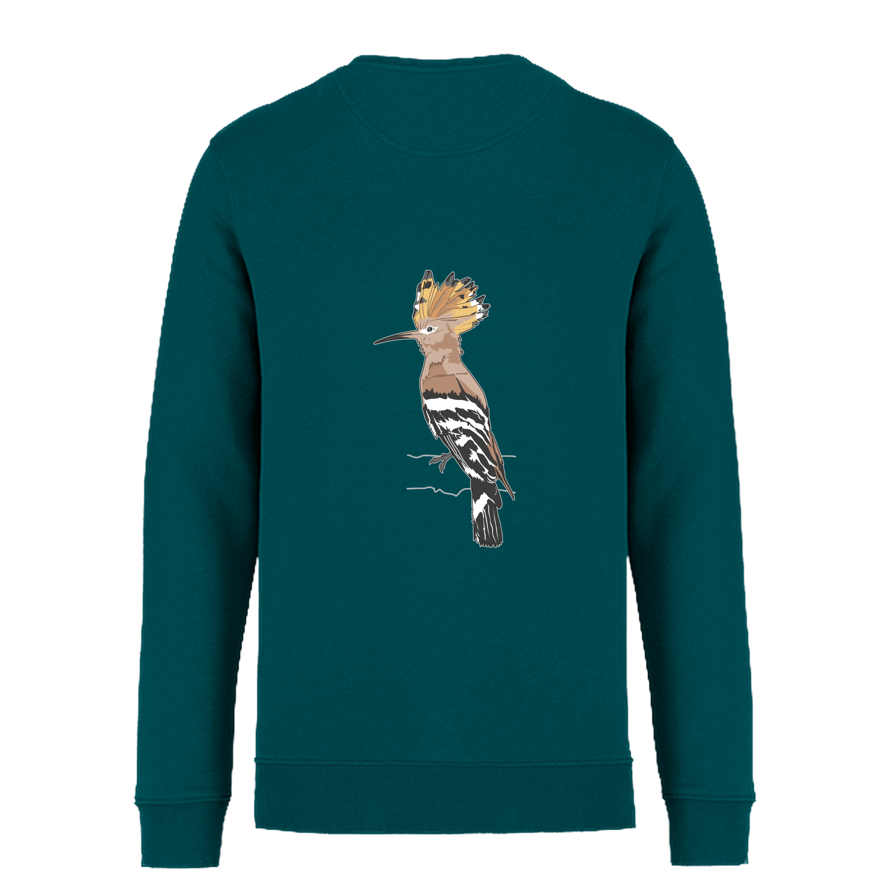 Wiedehopf Bio Männer Sweatshirt Backprint