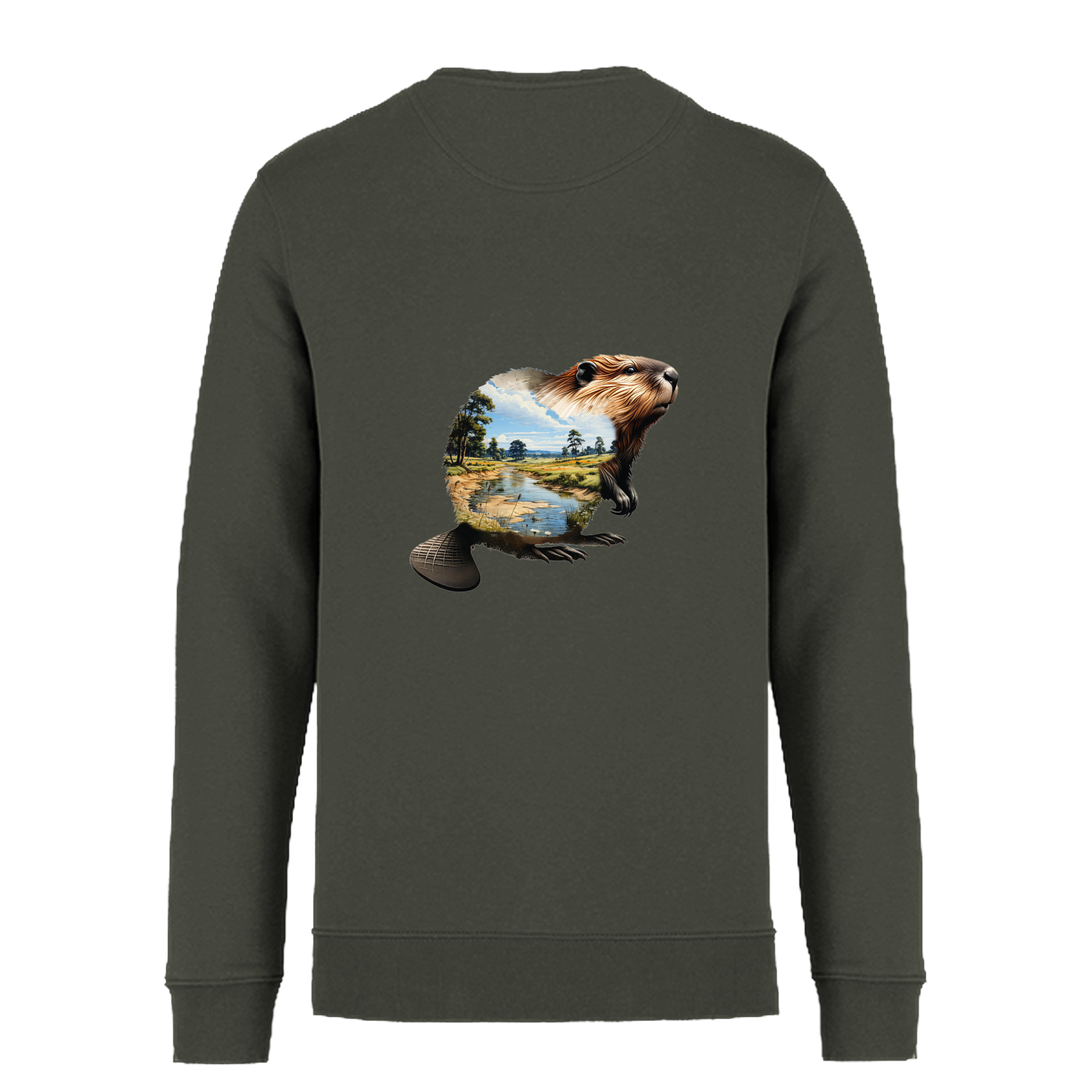 Biber Bio Männer Sweatshirt Backprint
