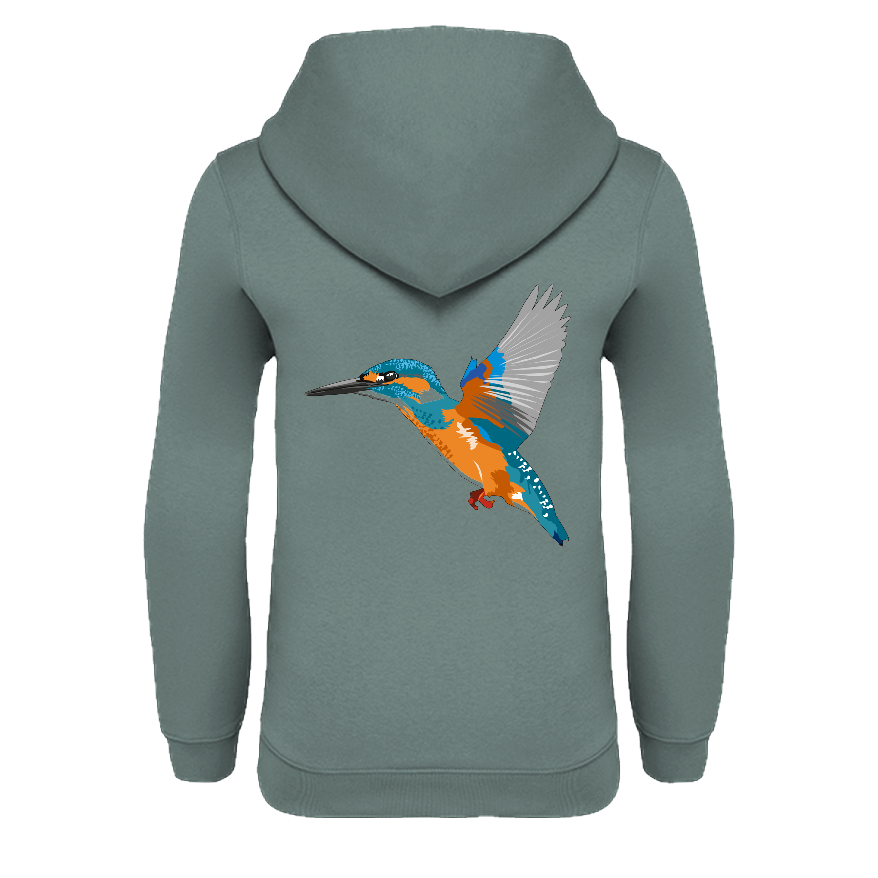 Eisvogel Bio Kinder Unisex Hoodie Backprint
