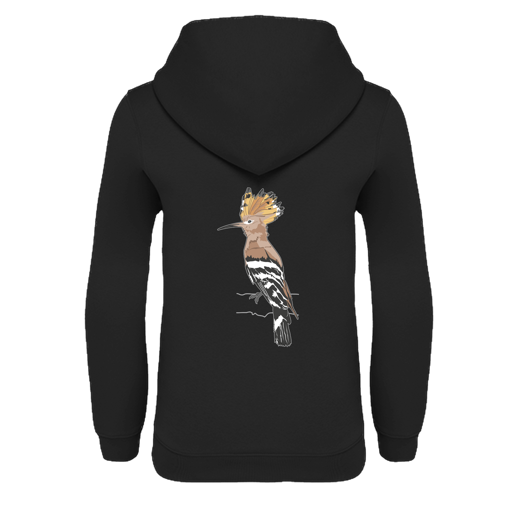 Wiedehopf Bio Kinder Unisex Hoodie Backprint