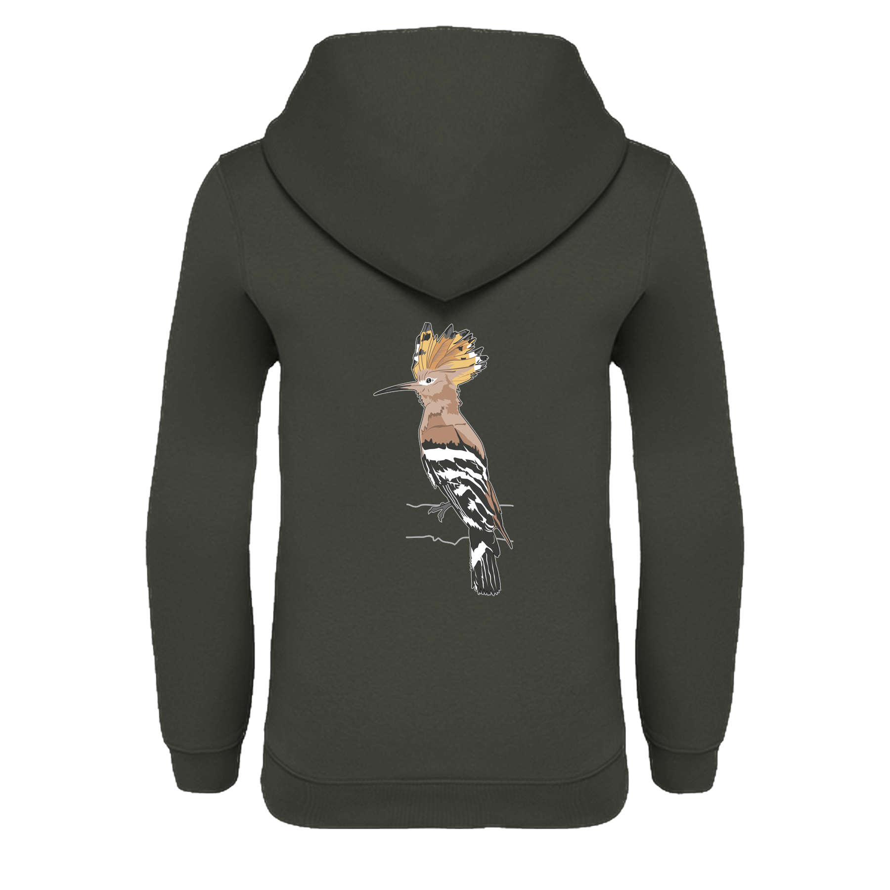 Wiedehopf Bio Kinder Unisex Hoodie Backprint