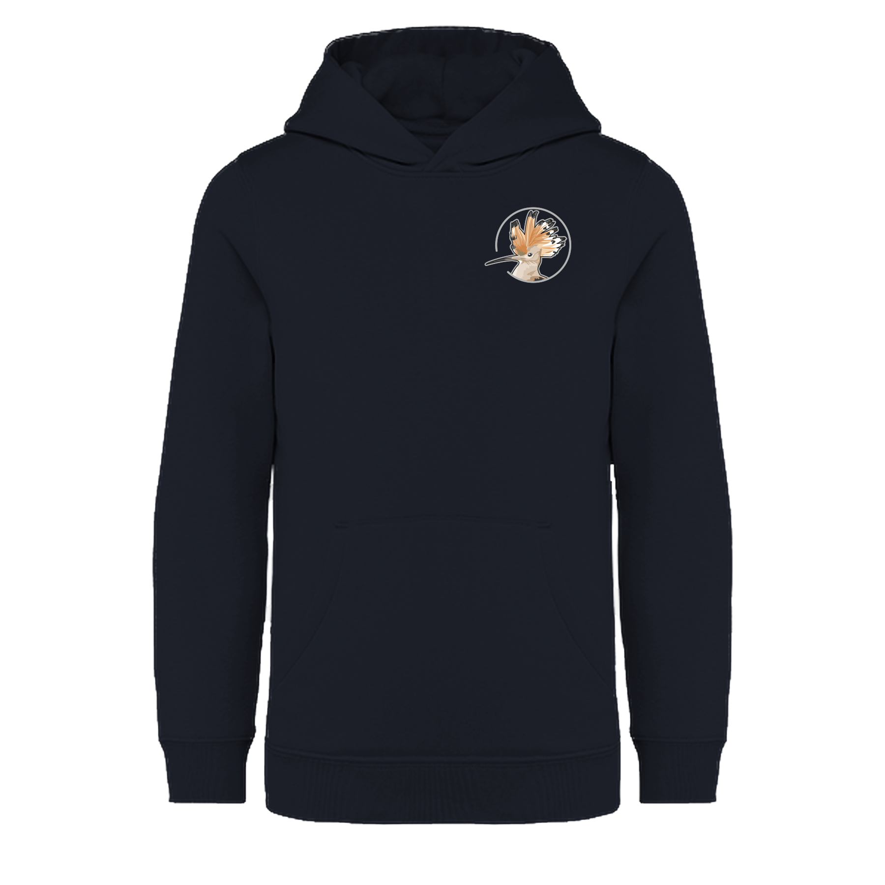 Wiedehopf Bio Kinder Unisex Hoodie Backprint