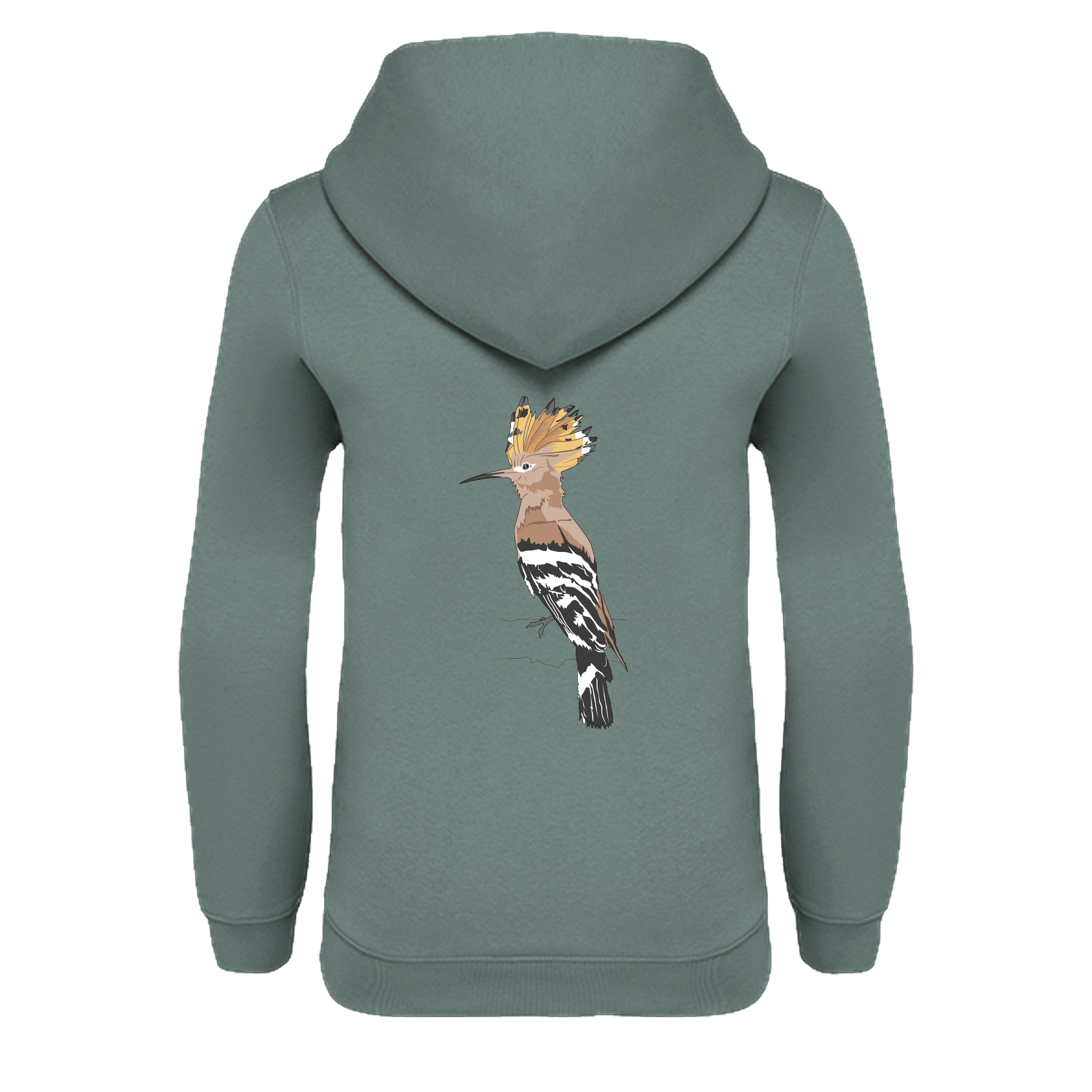 Wiedehopf Bio Kinder Unisex Hoodie Backprint