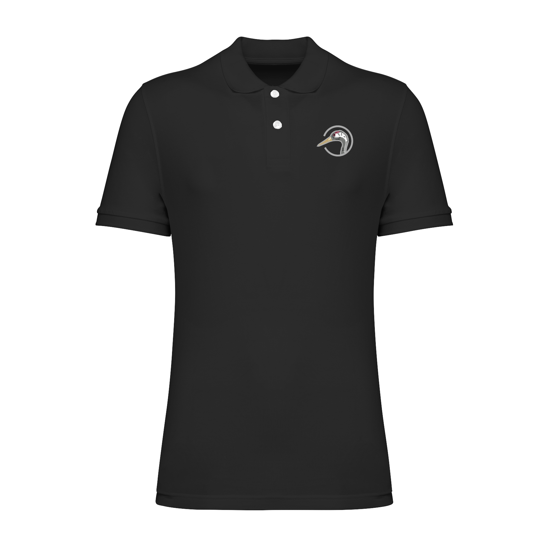 Kranich Bio Männer Poloshirt Stick