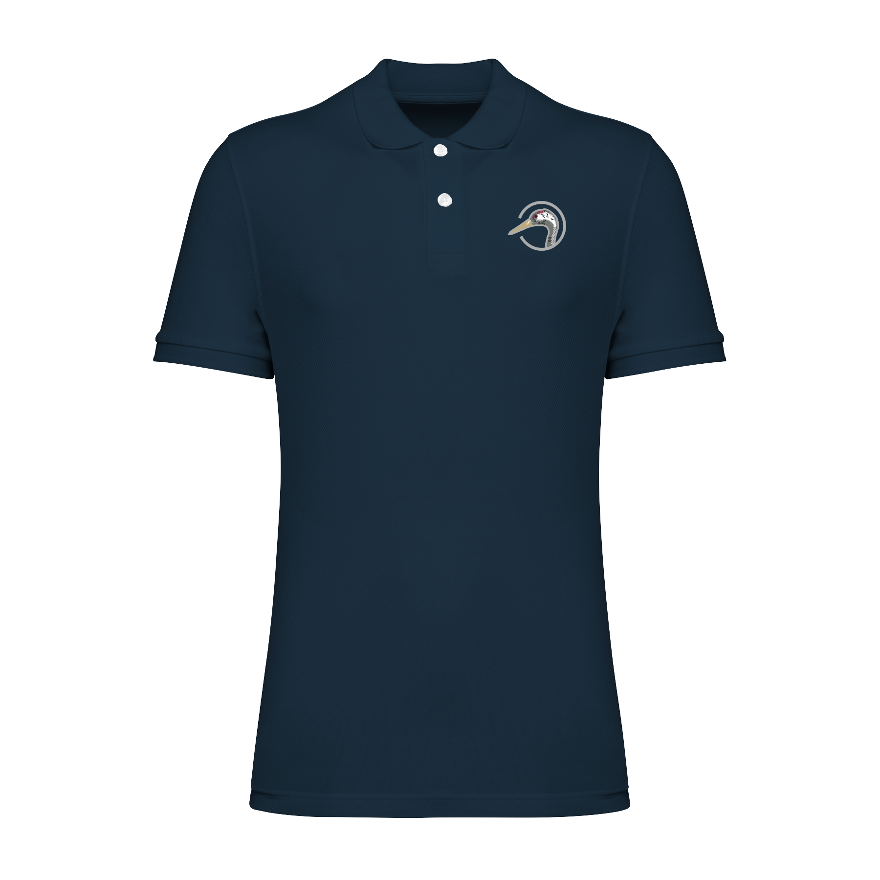 Kranich Bio Männer Poloshirt Stick