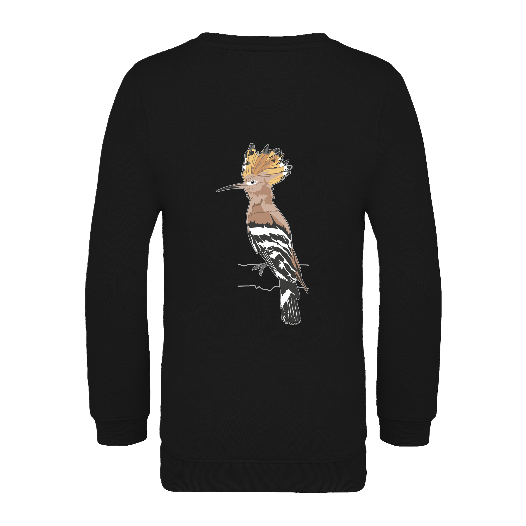 Wiedehopf Bio Kinder Unisex Sweatshirt Backprint