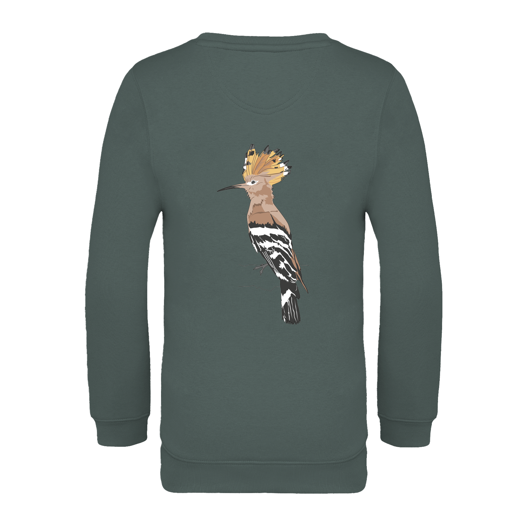 Wiedehopf Bio Kinder Unisex Sweatshirt Backprint