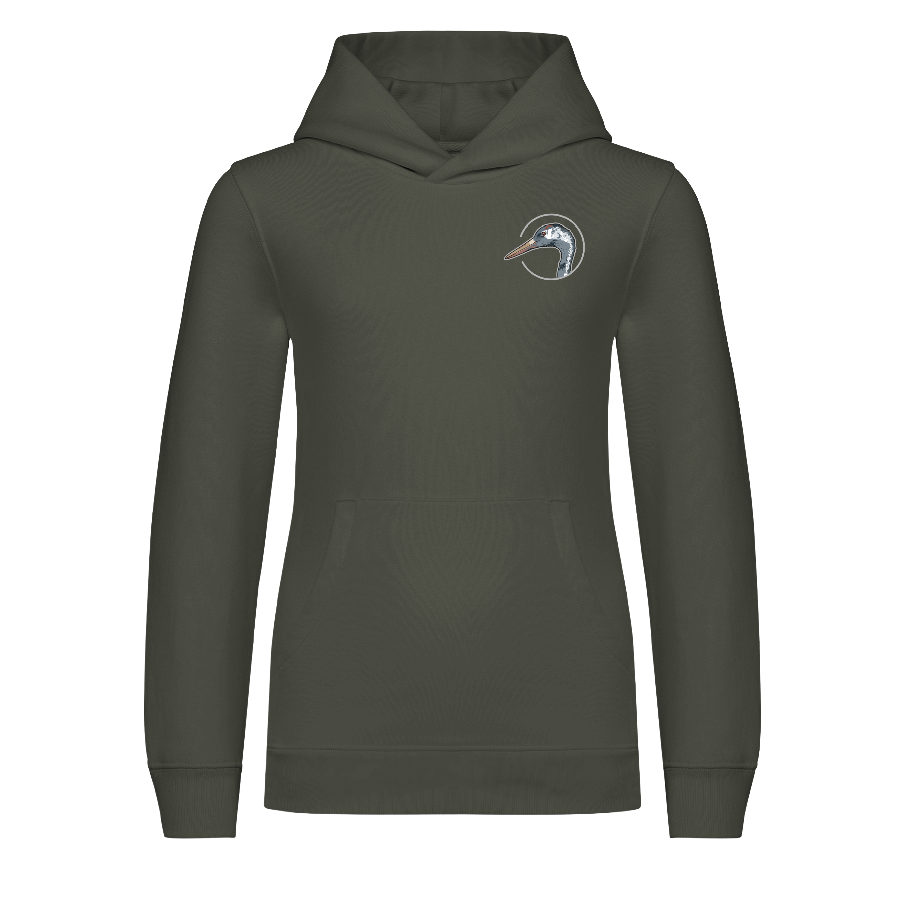 Kranich Bio Kinder Unisex Hoodie Backprint