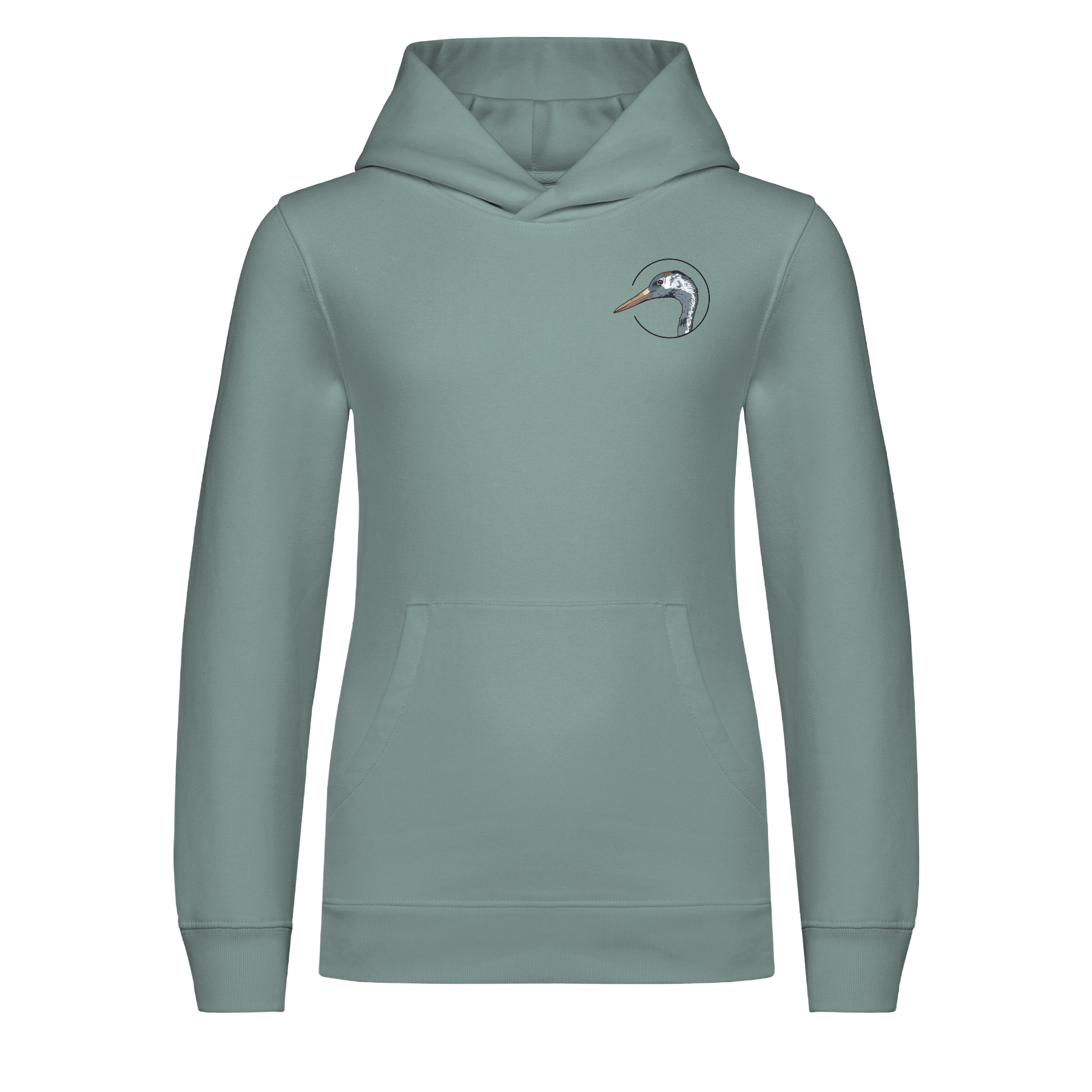 Kranich Bio Kinder Unisex Hoodie Backprint