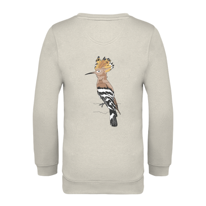 Wiedehopf Bio Kinder Unisex Sweatshirt Backprint