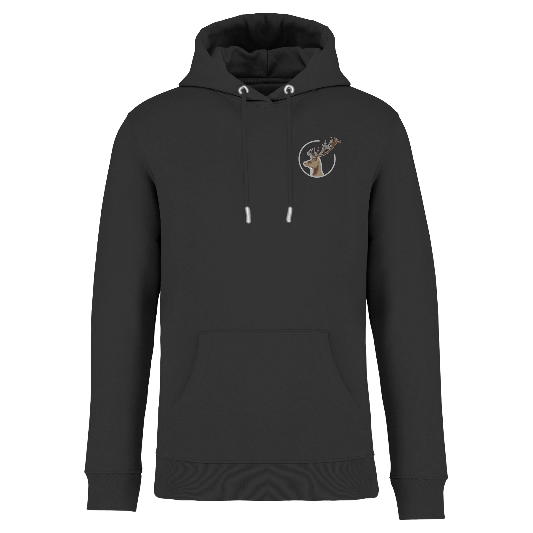 Hirsch Bio Männer Hoodie Stick
