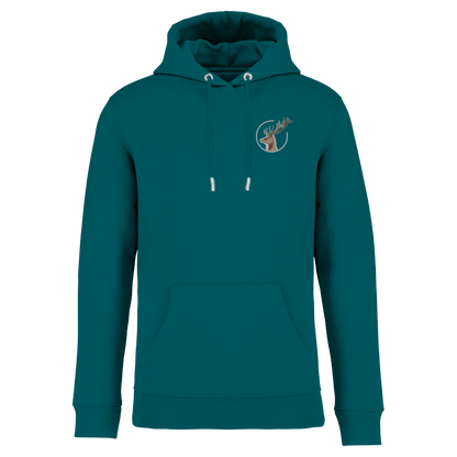 Hirsch Bio Männer Hoodie Stick