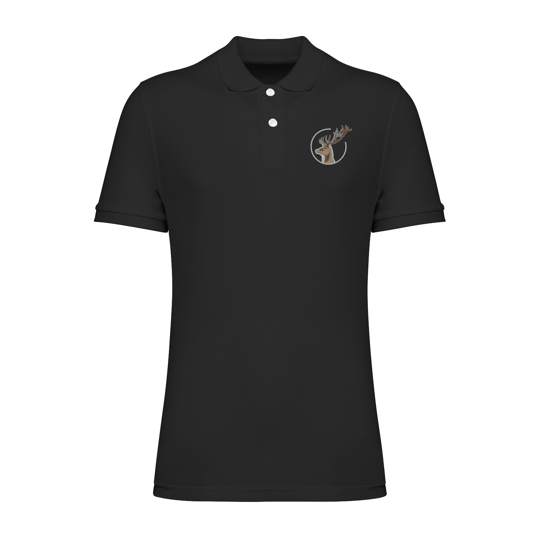 Hirsch Bio Männer Poloshirt Stick