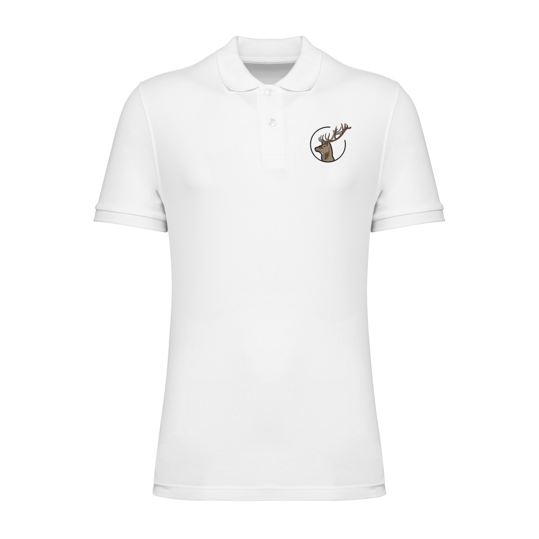 Hirsch Bio Männer Poloshirt Stick