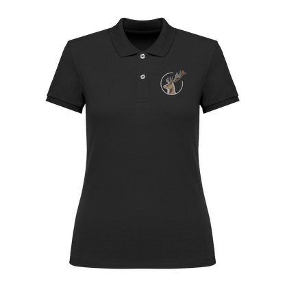 Hirsch Bio Frauen Poloshirt Stick