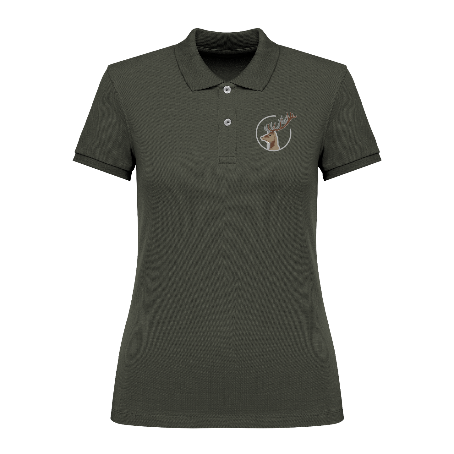 Hirsch Bio Frauen Poloshirt Stick