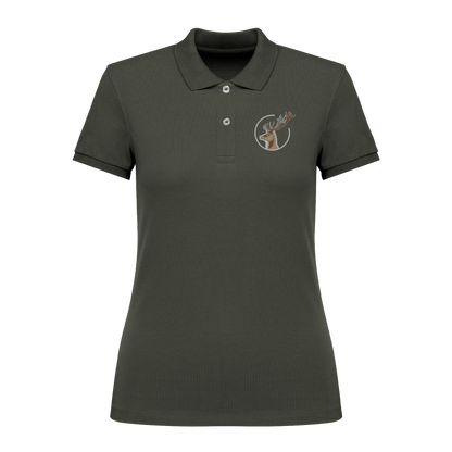 Hirsch Bio Frauen Poloshirt Stick