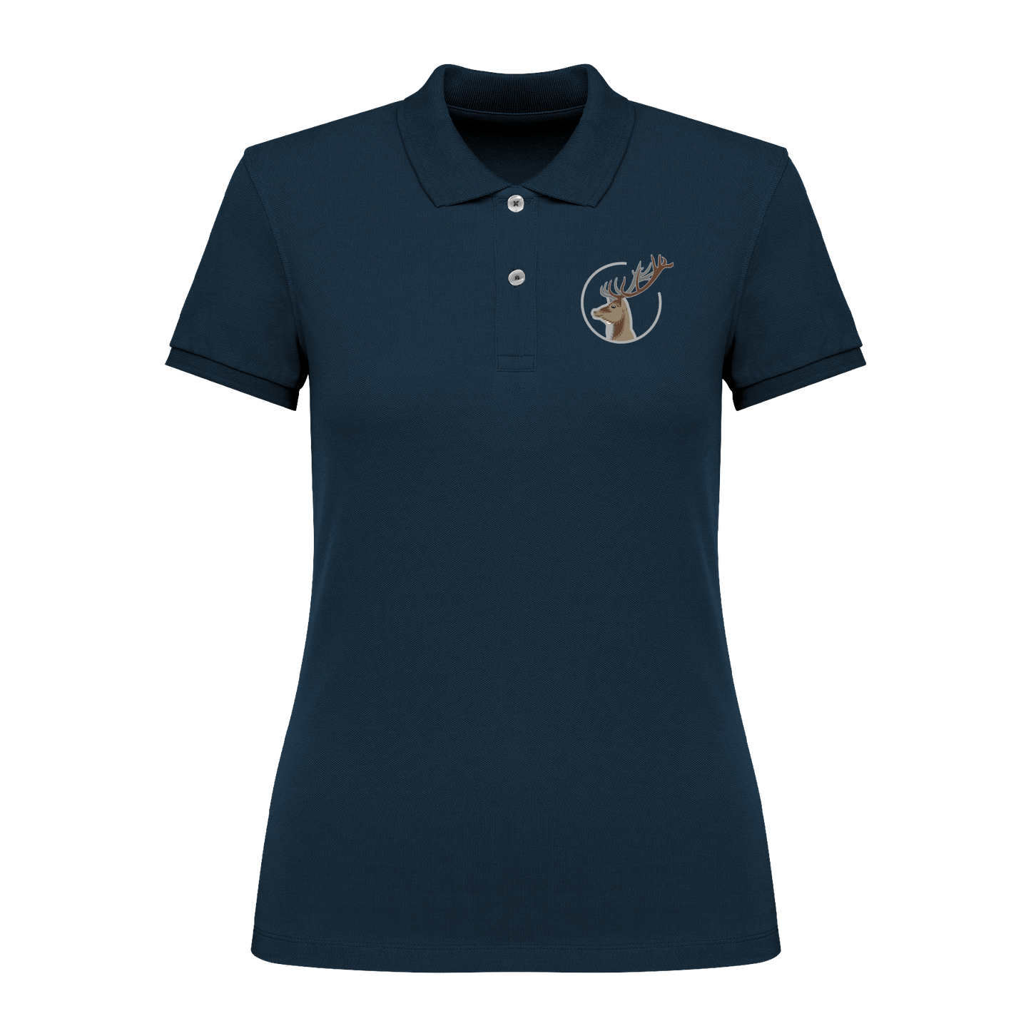 Hirsch Bio Frauen Poloshirt Stick