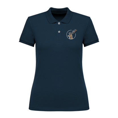 Hirsch Bio Frauen Poloshirt Stick