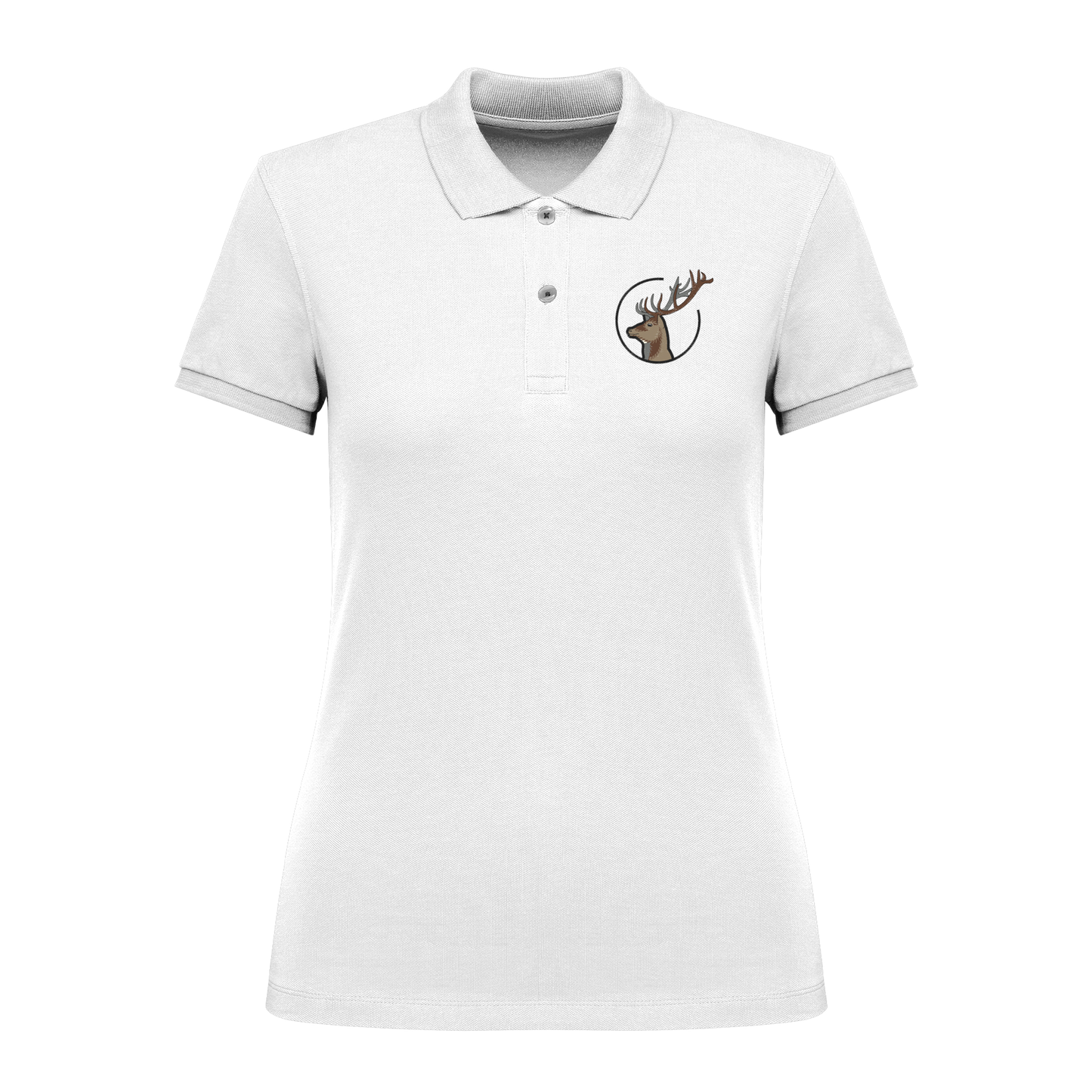 Hirsch Bio Frauen Poloshirt Stick