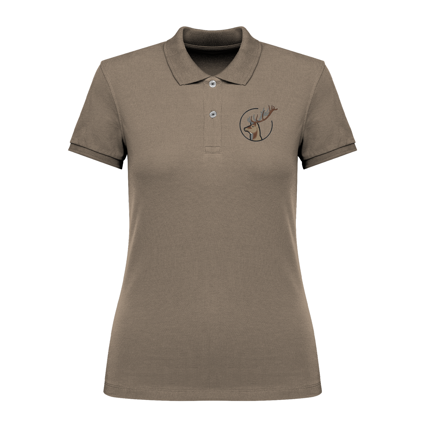 Hirsch Bio Frauen Poloshirt Stick