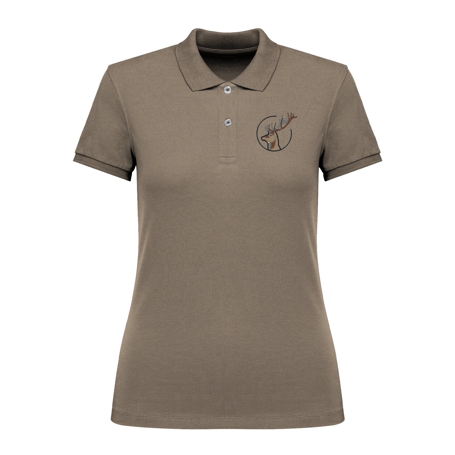 Hirsch Bio Frauen Poloshirt Stick